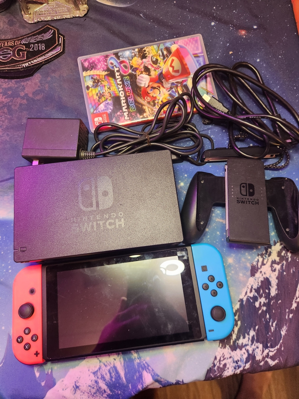 Nintendo Switch Console with Neon Red and Neon Blue Joy-Con - Complete Set